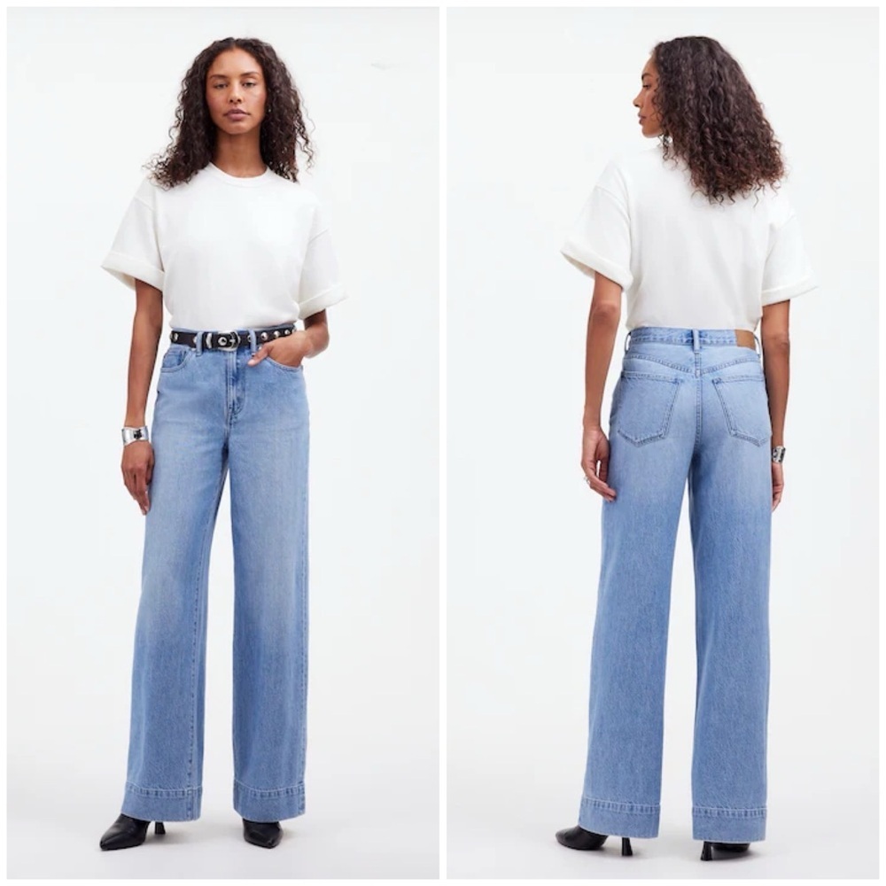 NWOT Madewell Superwide-Leg Jeans in Lintz Wash Rigid 29
